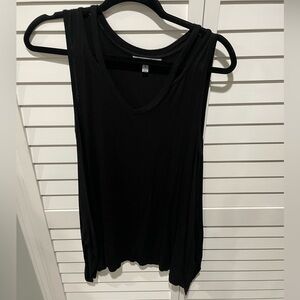 Olivia Sky Black V-Neck Tank Top